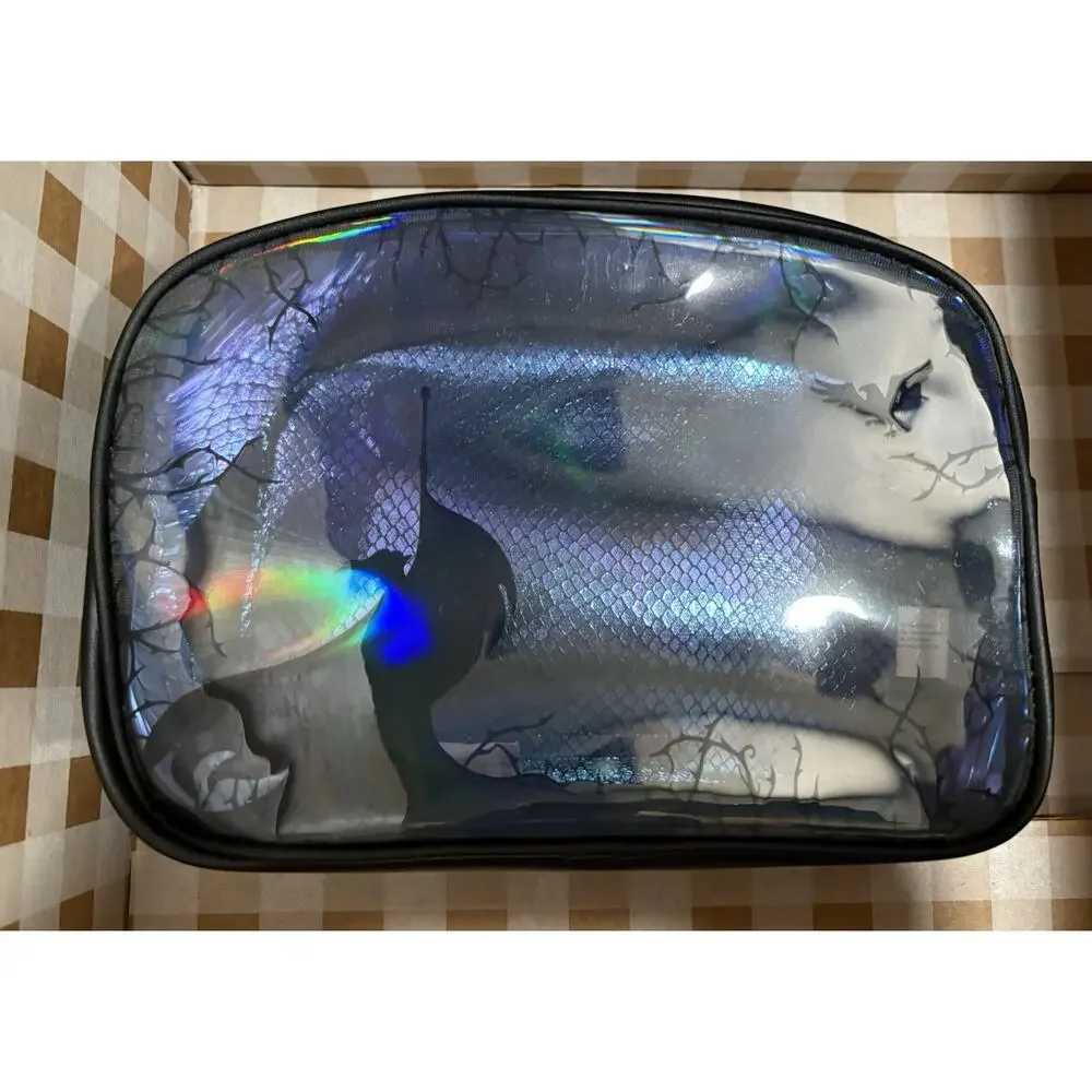 Bath & Body Works Disney Maleficent Iridescent Cosmetic Makeup Bag Dragon New